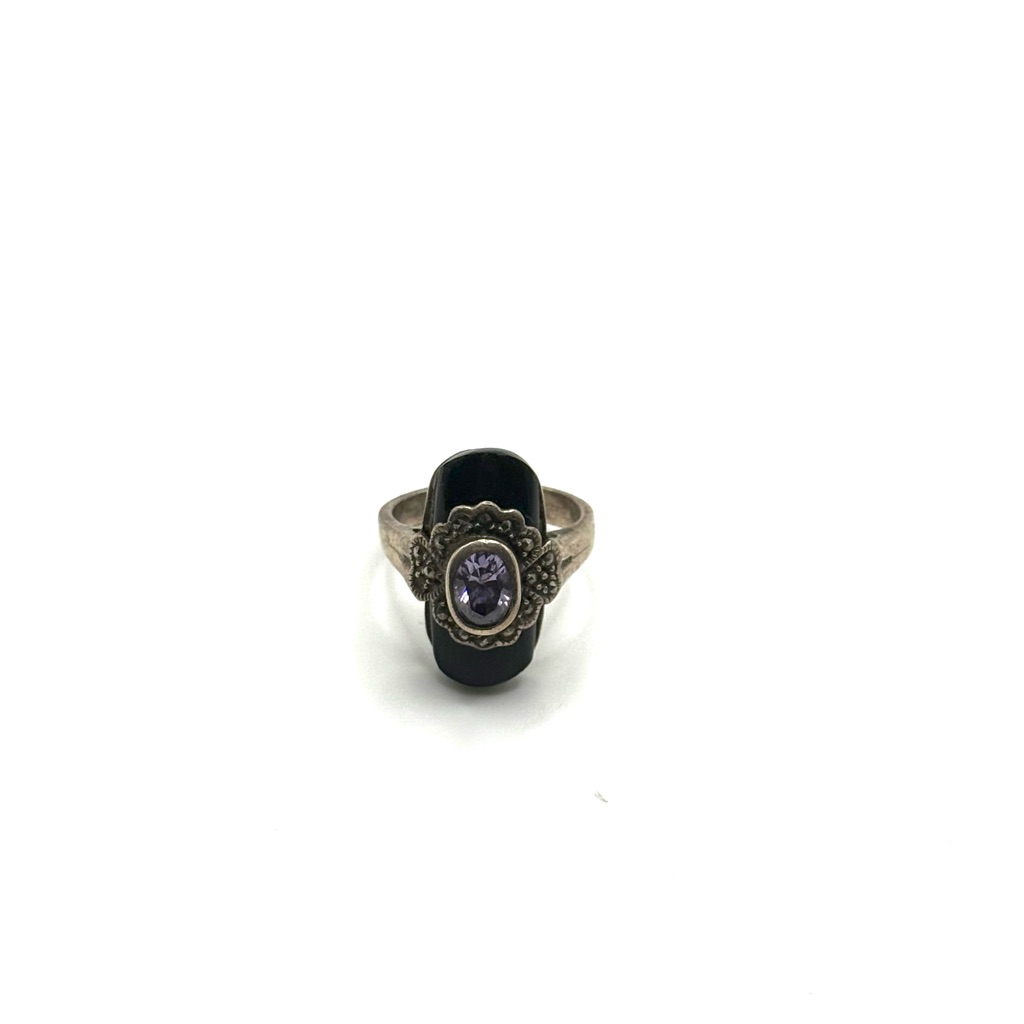 Art Deco Sterling Silver 925 Amethyst Women's Ring